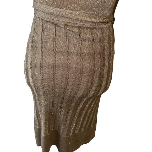 MNG Mango Gold Knit Dress Size S100 - Picture 9 of 16